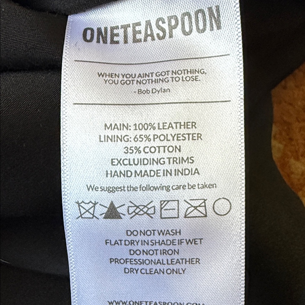 One Teaspoon Black Leather A-Line Skirt - Picture 5 of 5